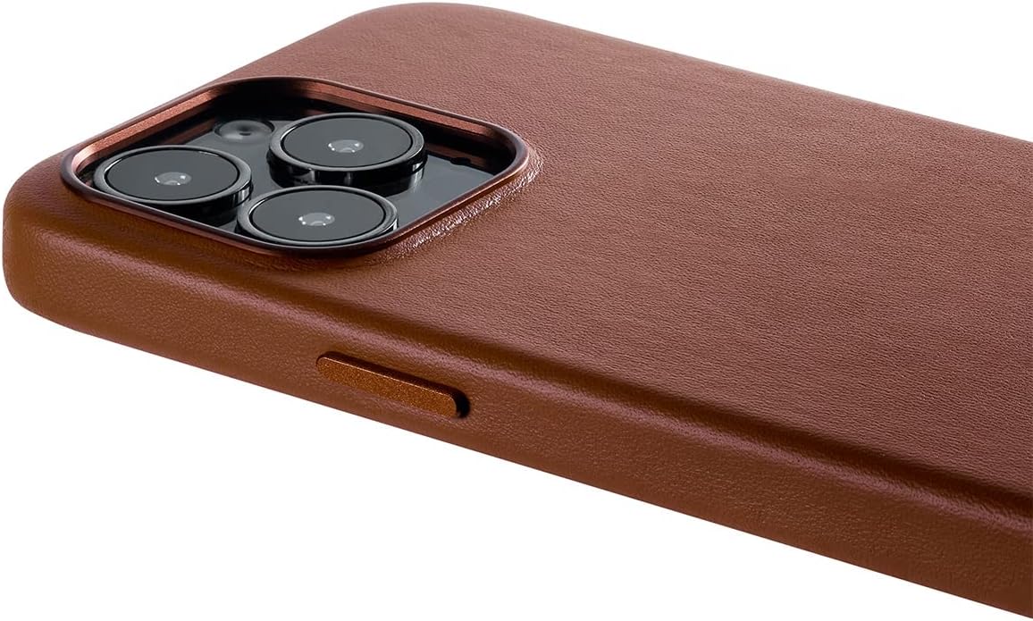 Docco Jette Funda de piel diseñada para iPhone 14 Pro Max compatible con MagSafe, funda de cuero genuino italiano para iPhone 14 Pro Max, imanes