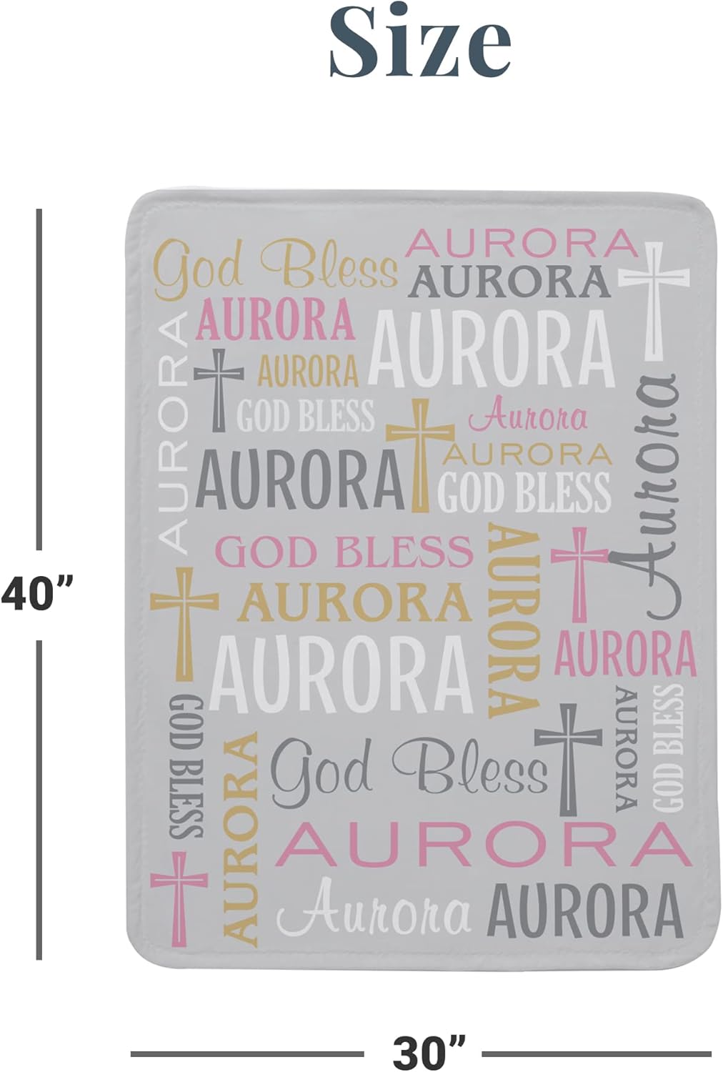 Let’s Make Memories Manta personalizada con texto en inglés God Bless para bebé recién nacido, sacramentos, color rosa, 30×40 pulgadas