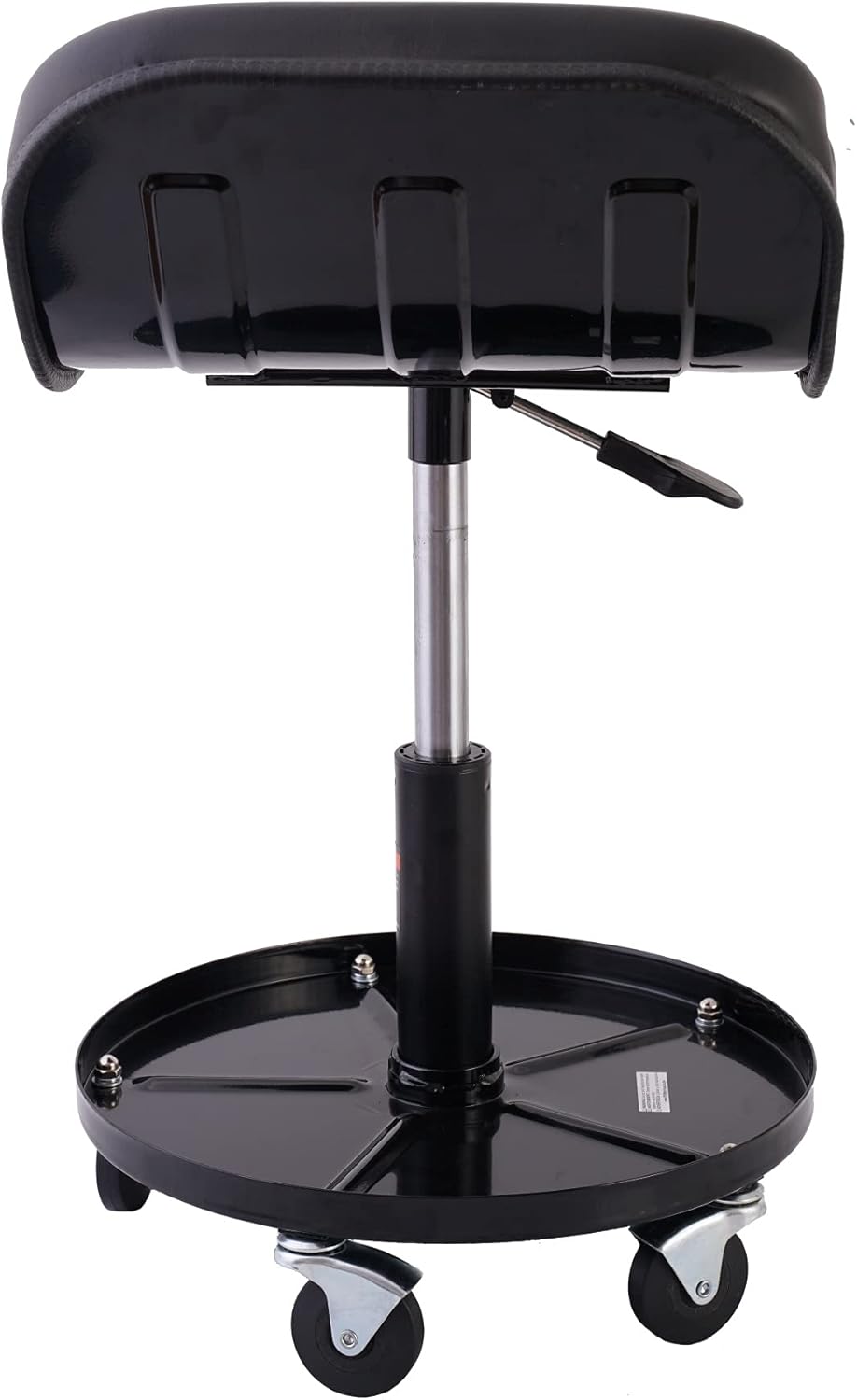 ATRT Asiento mecánico neumático con ruedas de capacidad de 300 libras, taburete con ruedas resistentes de 2.5 pulgadas y bandeja de herramientas,