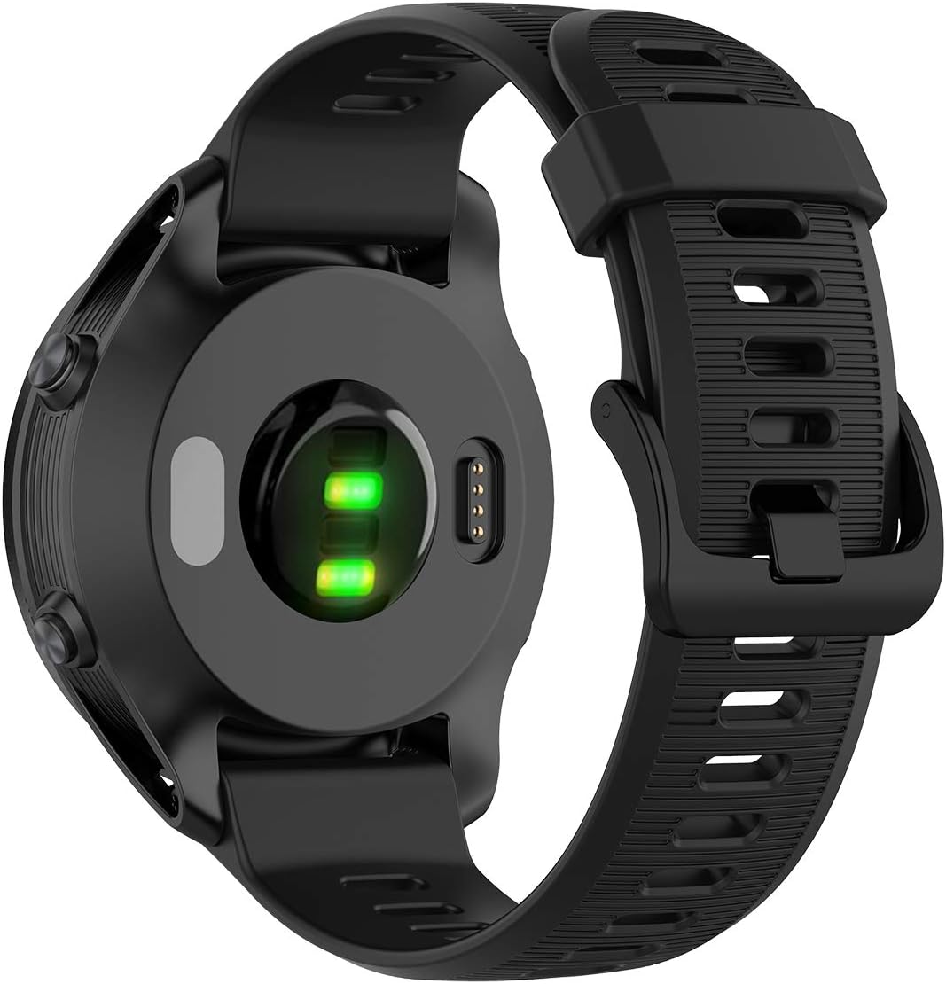 HUABAO Correa de reloj compatible con Garmin Forerunner 935Forerunner 945Approach S60Garmin Fenix 0.206 in Correa de repuesto de silicona (negro)