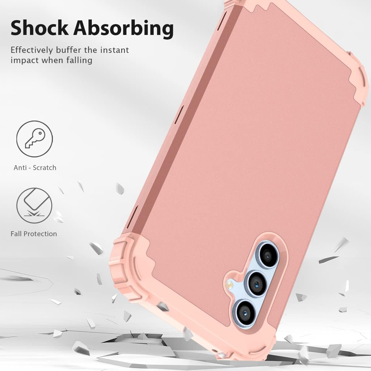 Asuwish Funda de teléfono para Samsung Galaxy A54 5G, cubierta dura, a prueba de golpes, silicona suave, híbrida, tres capas, agarre resistente,