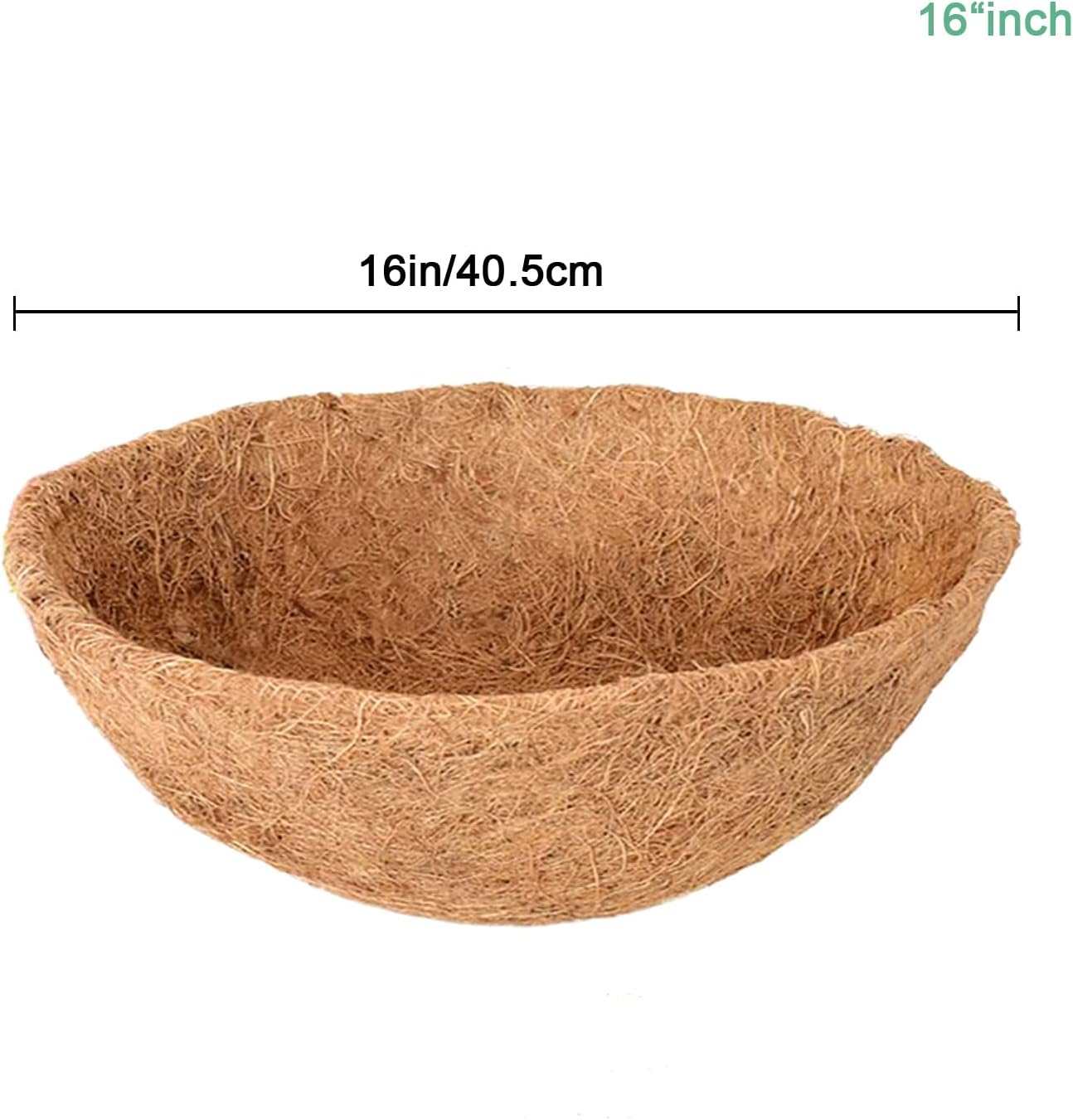 JOBBE Paquete de 2 cestas colgantes de 16 pulgadas de repuesto, 100 % natural de fibra de coco redondo de coco para macetas para cestas colgantes,