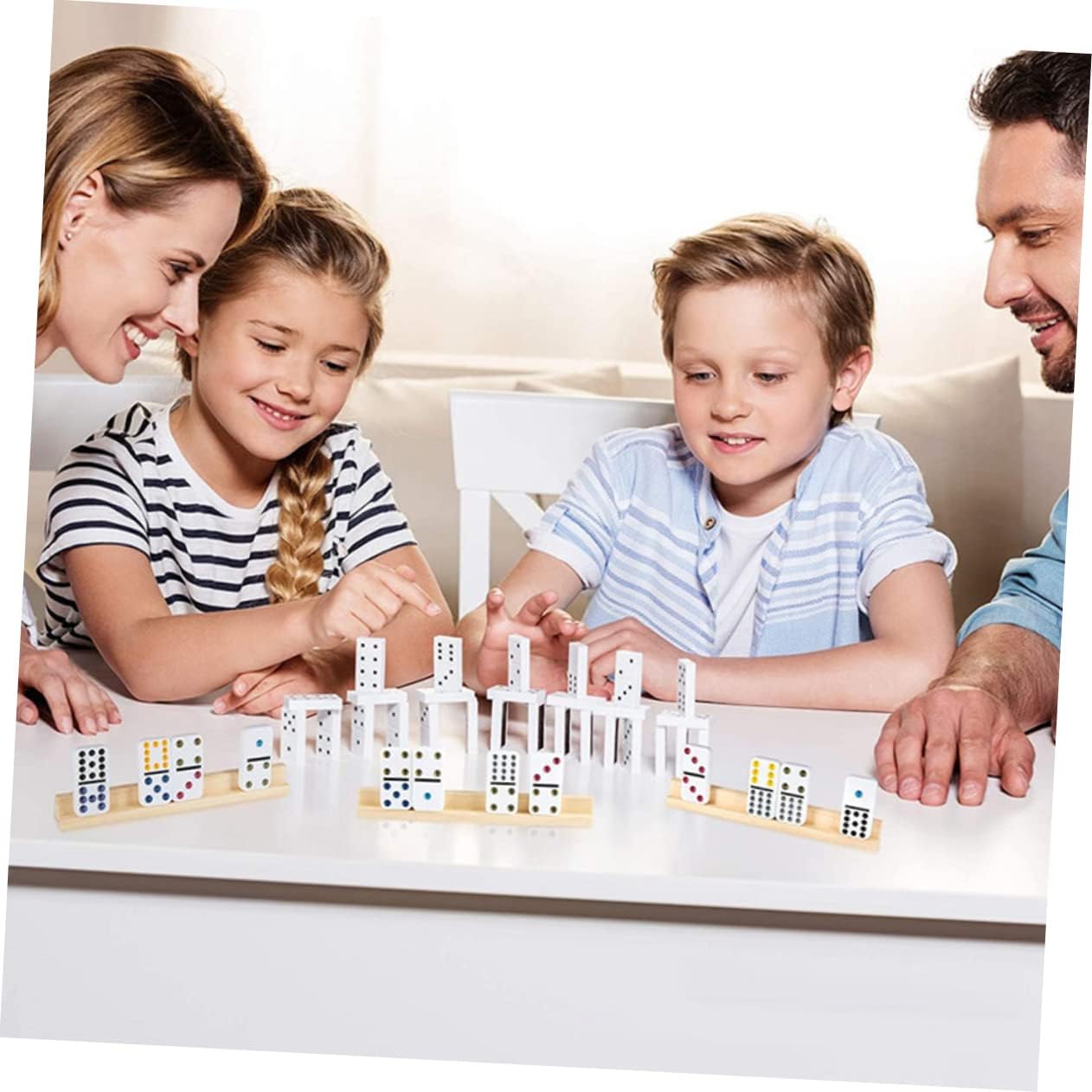8 unids Mexican Train Rack Mahjong Organizador Mexicano Tren Dominó Racks aldult Juguetes Tablero de Ajedrez de Madera Niños Juego Juego DIY