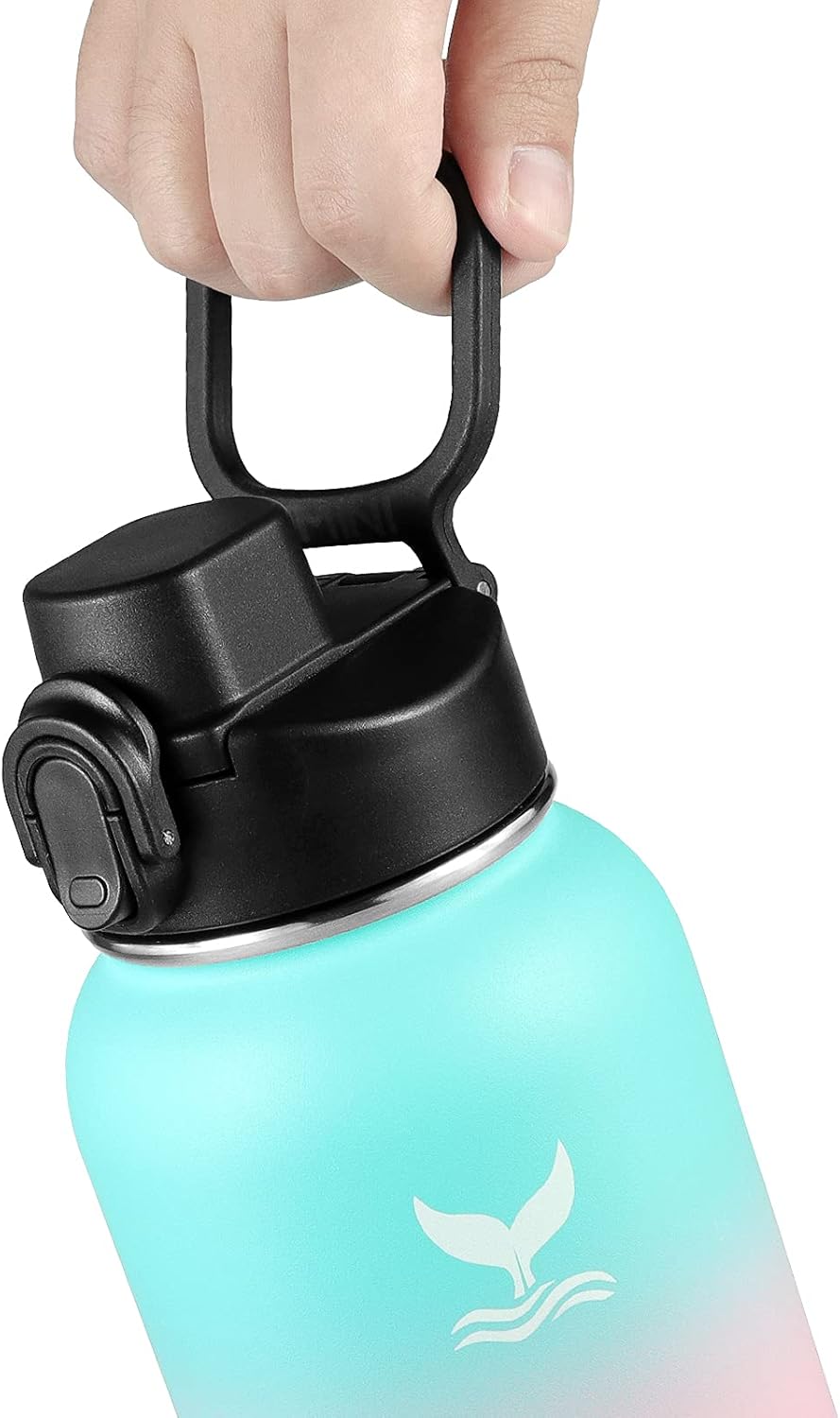 Vmini Tapa compatible con botella de agua deportiva Hydro Flask de boca ancha, mango grande, fácil de transportar, compatible con la mayoría de