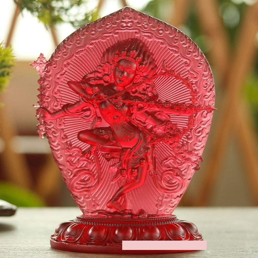1 adorno de cristal de Tara rojo de 3.9 in6.1 in, templo budista tibetano, decoración de estatua para el hogaroficina (tamaño  3.9 in)