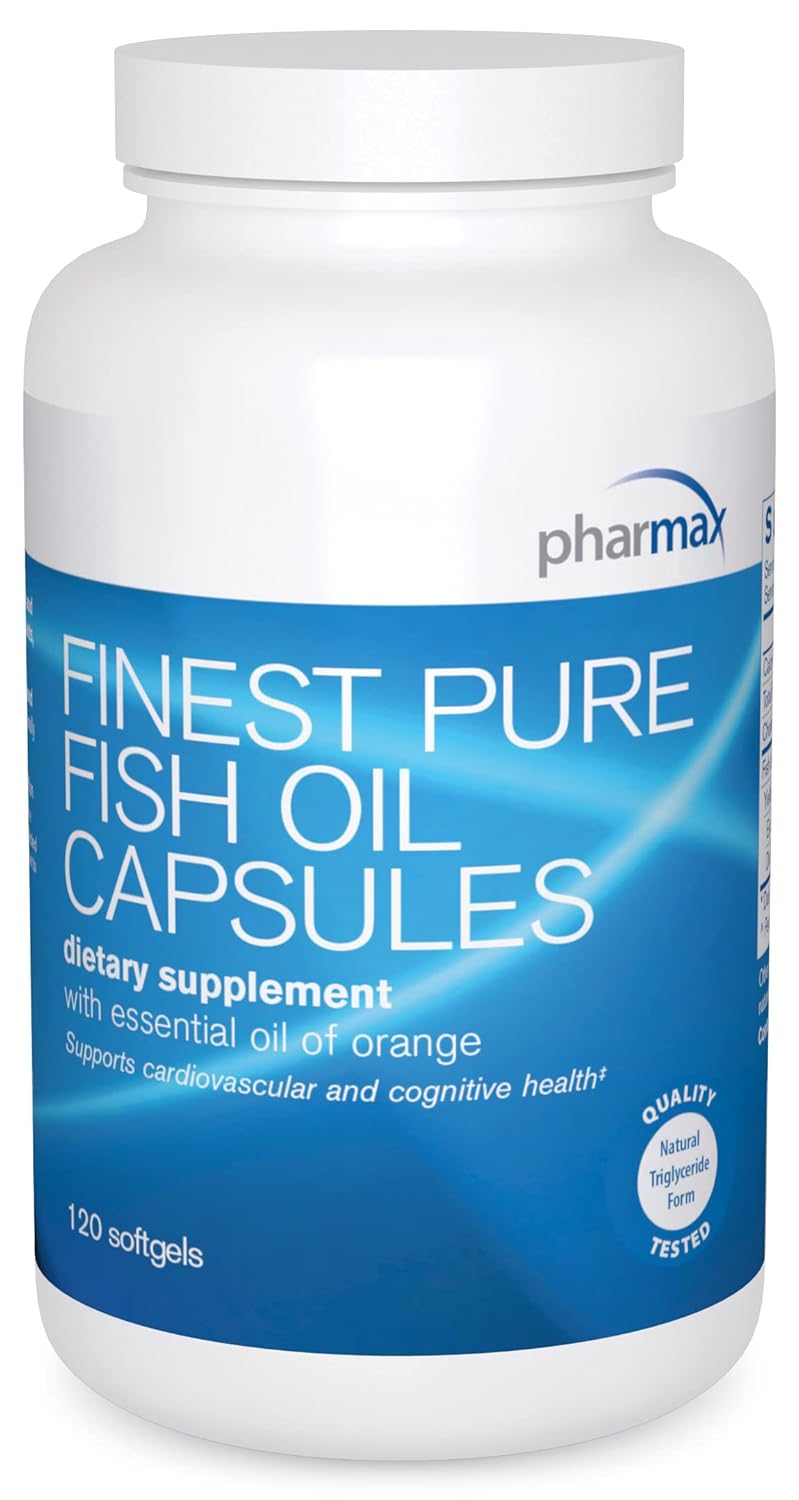 Pharmax Las mejores cápsulas de aceite de pescado puro  Apoya la función cerebral  120 cápsulas