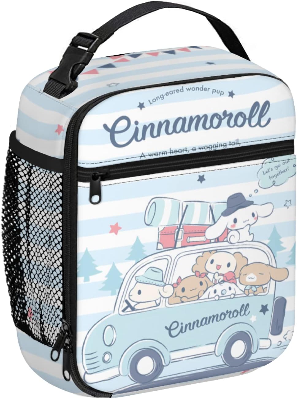 Bolsa de almuerzo de dibujos animados con aislamiento para mujer, oficina, camping, picnic
