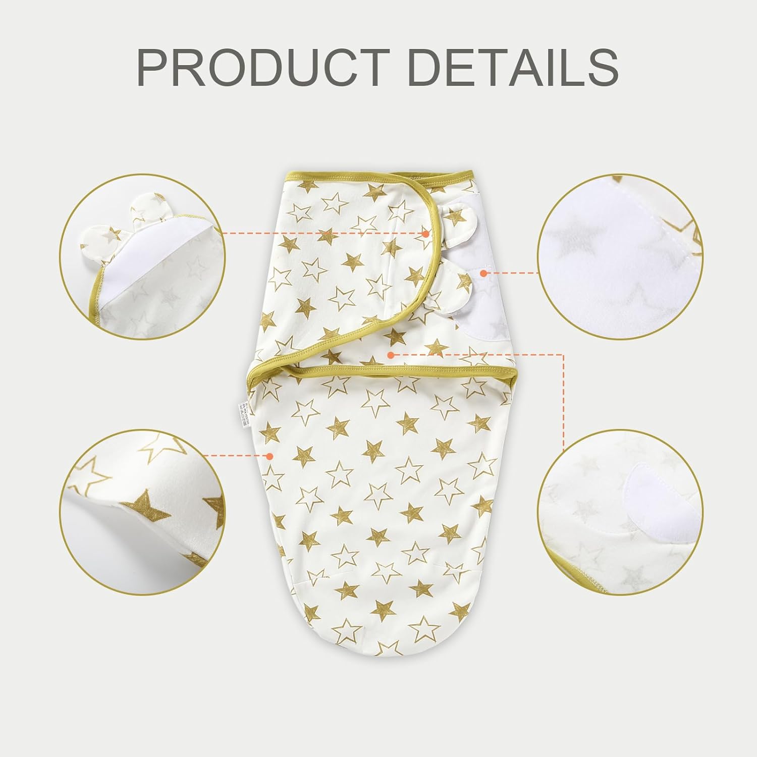 Baby Swaddle Warp – Manta ajustable para recién nacido, paquete de 3 unidades, 100% algodón, para niño y niña, Rosado