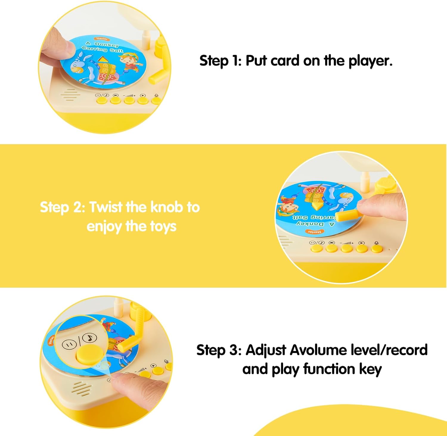 Juguetes para niños de aprendizaje musical para niños  99 tarjetas, historias, canciones, fonógrafo, reproductor de audiolibros para niños, regalo