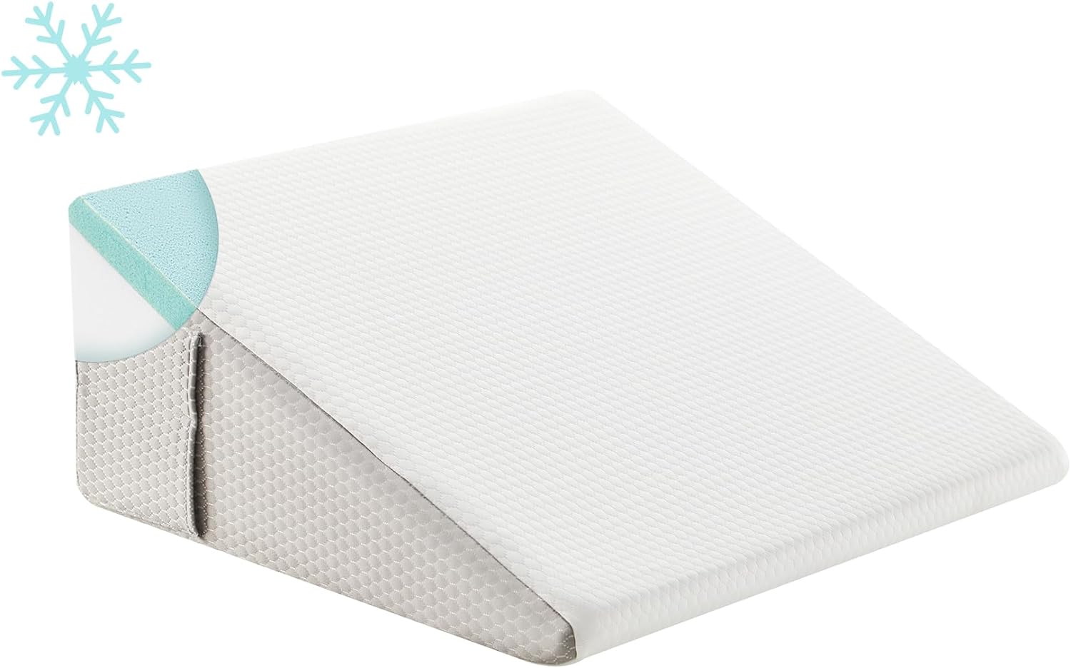 Almohada de cuña para dormir, almohada de cuña de cama de 12 pulgadas, almohada corporal elevada para soporte de espalda, reflujo ácido, piernas,