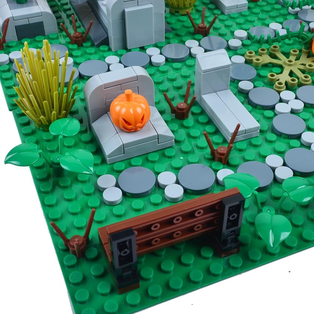 Juego de mini ladrillos embrujados de Halloween, juego de cementerio, bloques de construcción, arquitectura, ladrillos de construcción, juego de