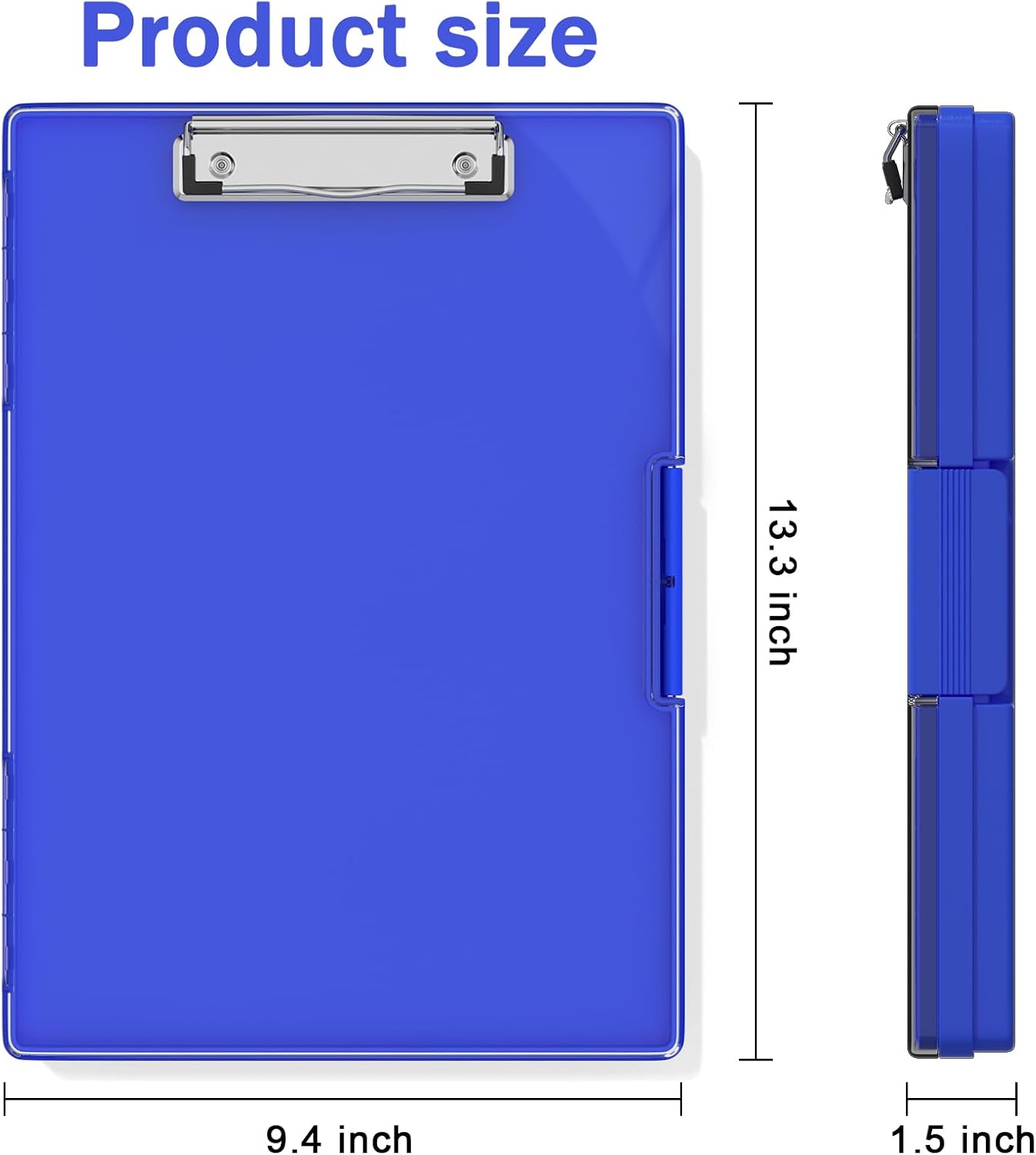 Rimilak Portapapeles de plástico con almacenamiento, tableros de clip de apertura lateral con 2 fundas de almacenamiento, portapapeles de enfermería