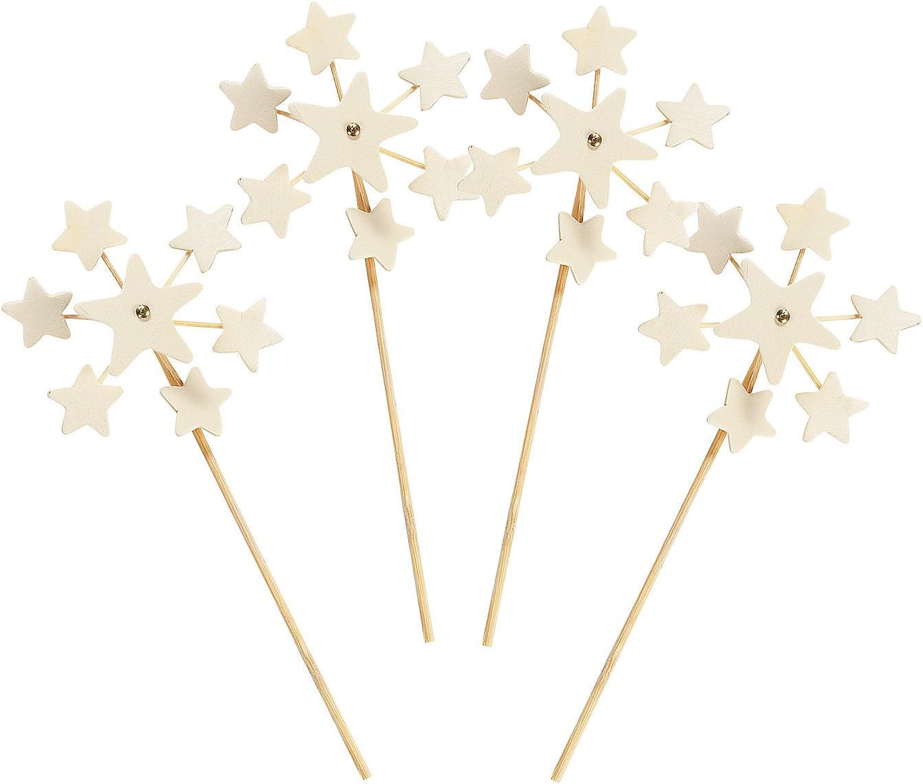 Mini molinillos de estrella de bricolaje – Juego de 12 – Estados Unidos, manualidades del 4 de julio para niños y actividades divertidas en el hogar