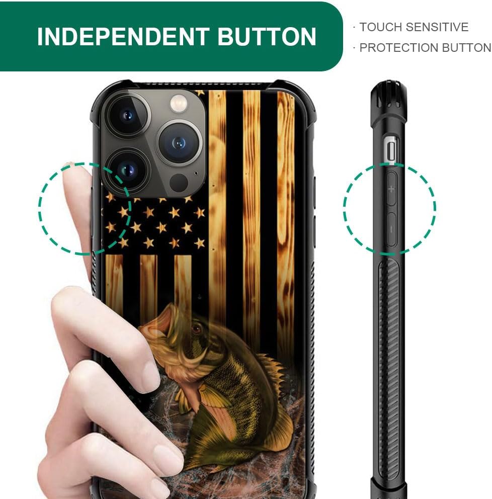 DJSOK Funda compatible con iPhone 15, funda de madera con bandera estadounidense para iPhone 15, fundas para hombres y mujeres, fanáticos, diseño de