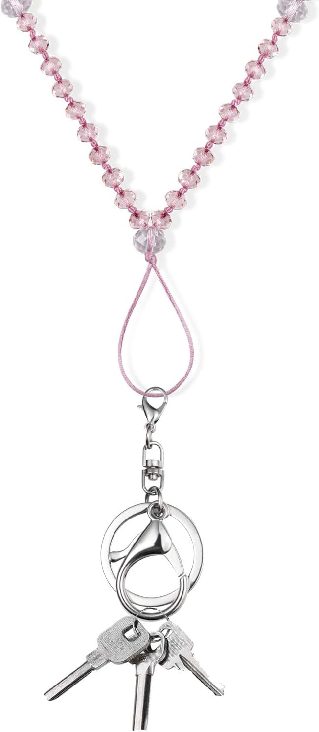 AMUU Collar Mujeres cordón para identificación titular llaves teléfono celular fuerte cuello cordones moda hermosa cadena de cuentas collares
