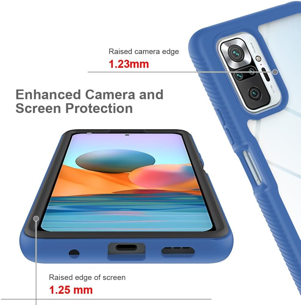 Asuwish Funda de teléfono para Xiaomi Redmi Note 10 Pro con protector de pantalla de vidrio templado y soporte delgado híbrido resistente resistente