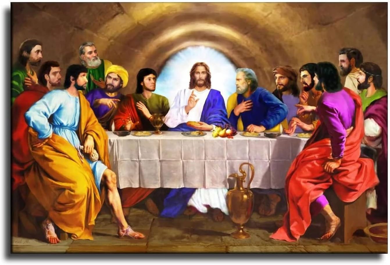 VJS Póster de The Last Supper – Póster artístico de pared y arte de pared, póster moderno para decoración de dormitorio familiar, 16 x 24 pulgadas