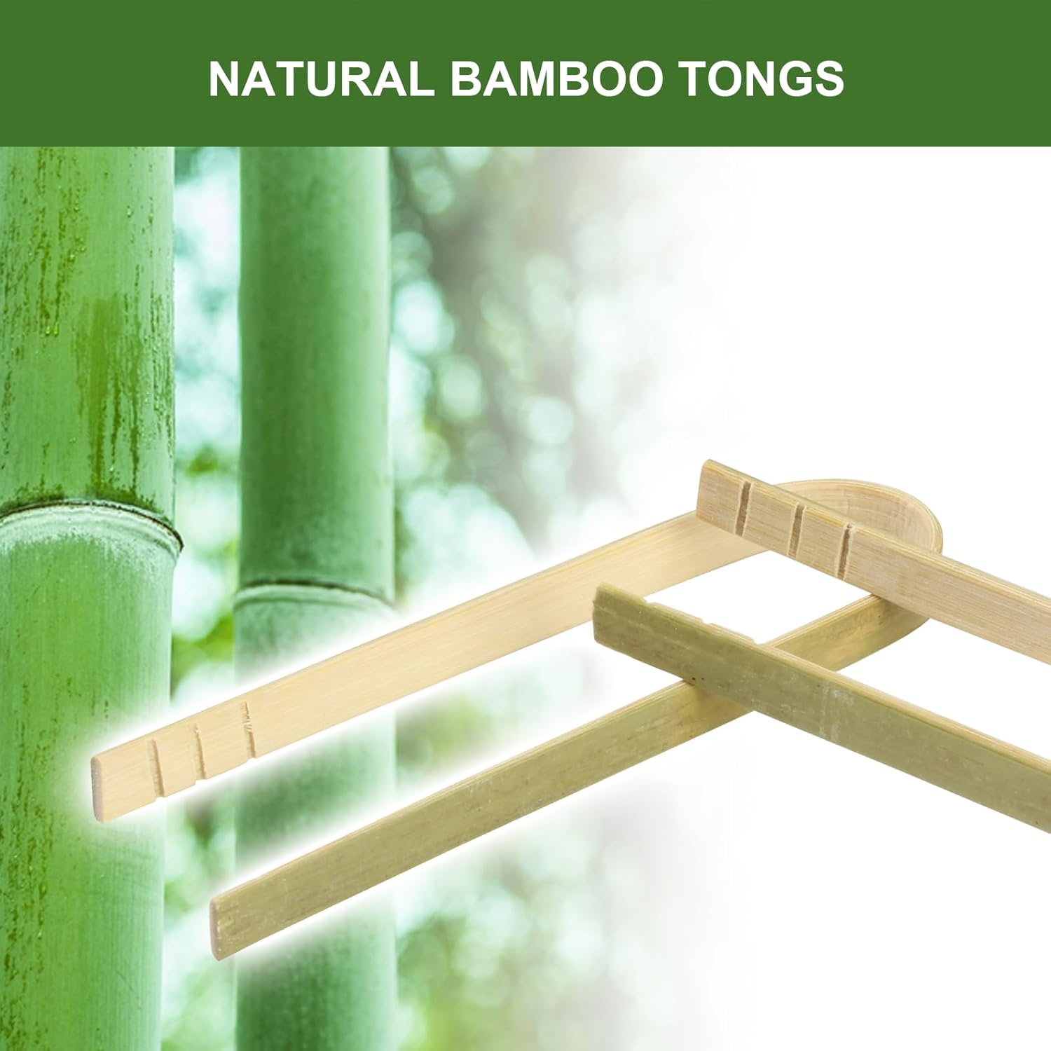 100 pinzas desechables de bambú, pinzas de madera de 4 pulgadas de largo, utensilios de cocina de madera natural para cocinar tostadas, pan,