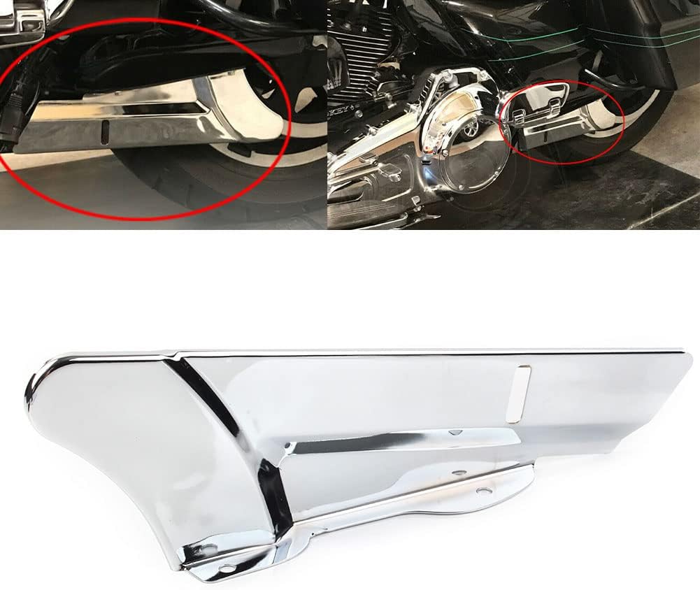 FSFY – Cubierta protectora de correa trasera inferior cromada compatible con Harley Electra Street Road Glide King FLHTK FLHX FLHR