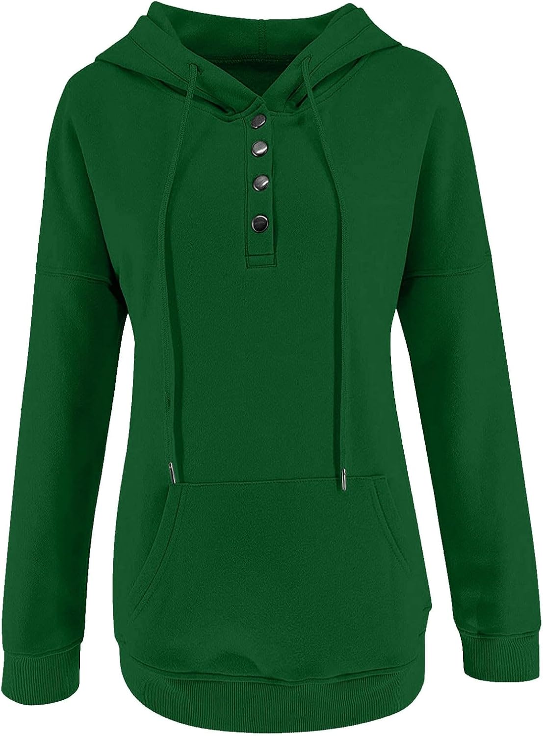 SNKSDGM Sudadera con capucha de manga larga con capucha y media cremallera para mujer, ajuste holgado, de algodón, ropa de otoño