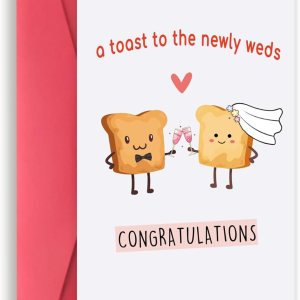 YiKaLus Tarjeta de boda Happy Toast para prometida prometida, gran regalo de matrimonio para marido y esposa, espléndida tarjeta de felicitación de YiKaLus Tarjeta de boda Happy Toast para prometida prometida, gran regalo de matrimonio para marido y esposa, espléndida tarjeta de felicitación de