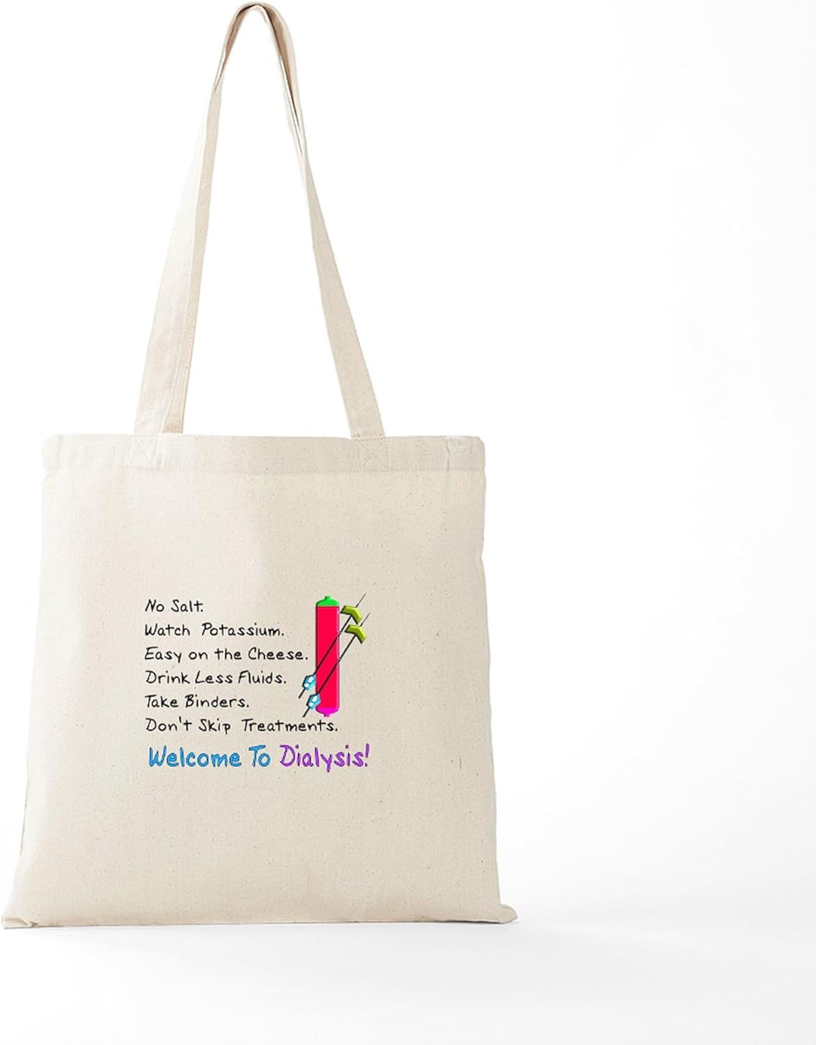 CafePress Dialysisisabigpain Tote Bag Natural Canvas Tote Bag, Cloth Shopping Bag