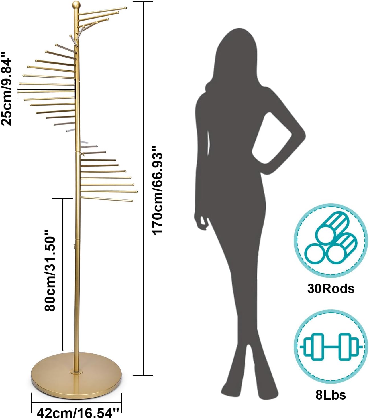 Perchero de metal para bufandas, soporte independiente para bufandas en espiral, organizador comercial para hijab, cinturón y pantalones, colgador