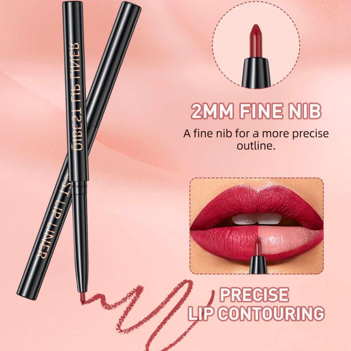 Juego de lápices labiales mate de terciopelo líquido lápiz labial hidratante brillo labial cremoso delineador de labios rojo