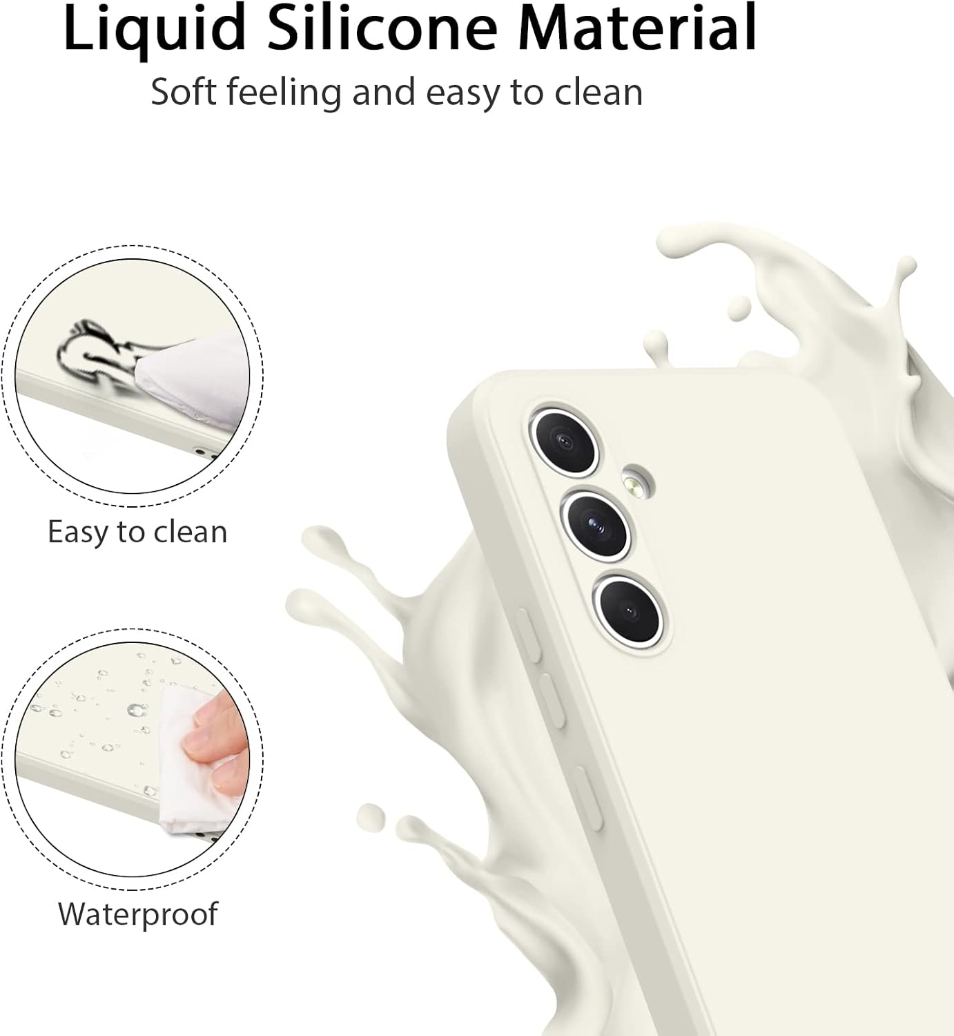 AK Funda protectora para Samsung Galaxy A54 5G, elegante funda protectora de cuerpo completo de silicona líquida delgada para Samsung Galaxy A54 5G