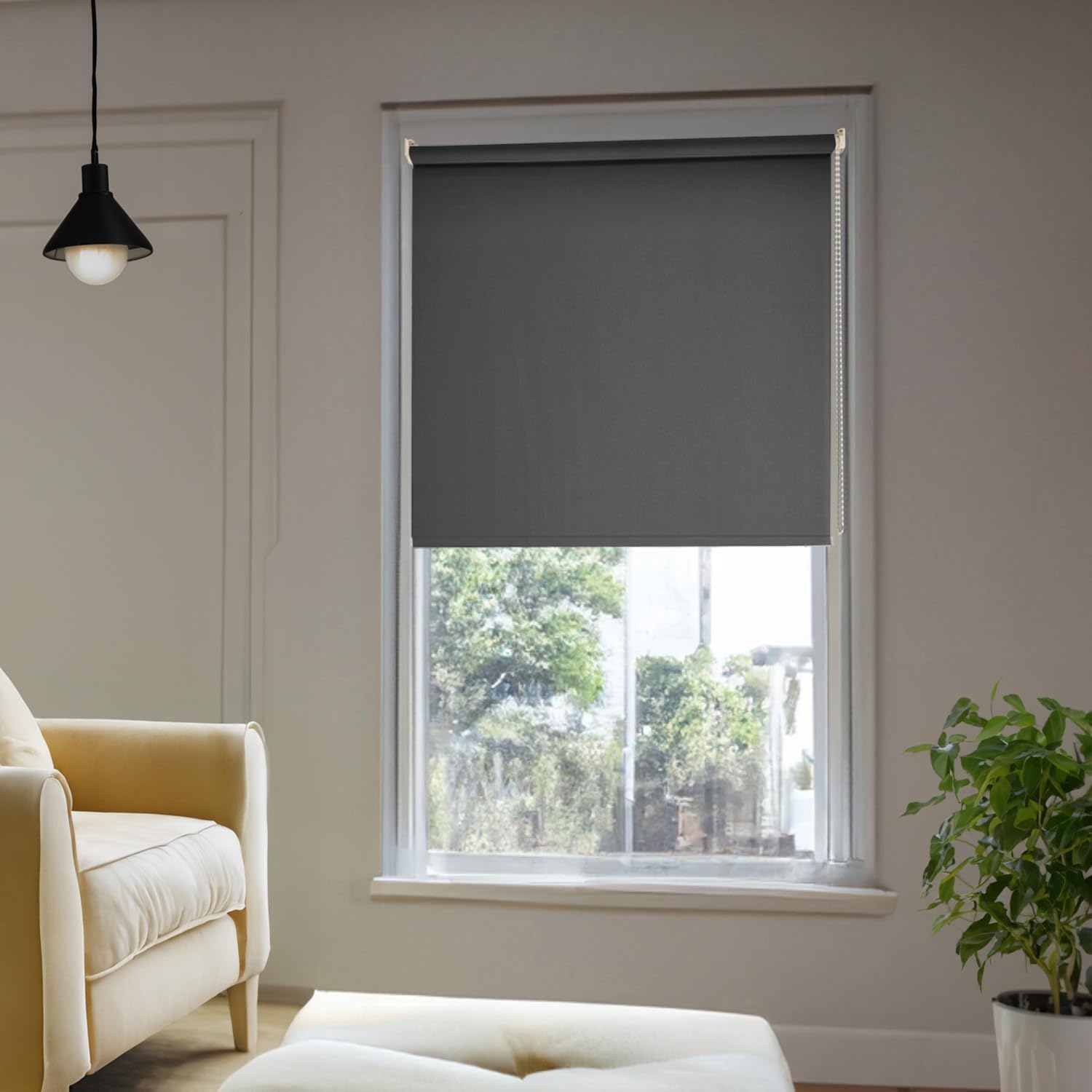 Persianas opacas con aislamiento térmico, persianas con protección UV para el hogar, puerta, cocina, baño (70 pulgadas de ancho x 68 pulgadas de