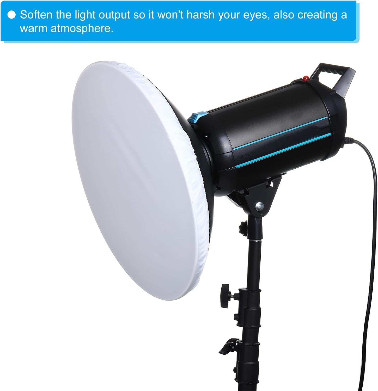 PATIKIL Cubierta de lámpara difusora suave de 22 pulgadas, 21.7 in, difusor de tela, reflector estroboscópico, calcetín para luz de flash, estudio