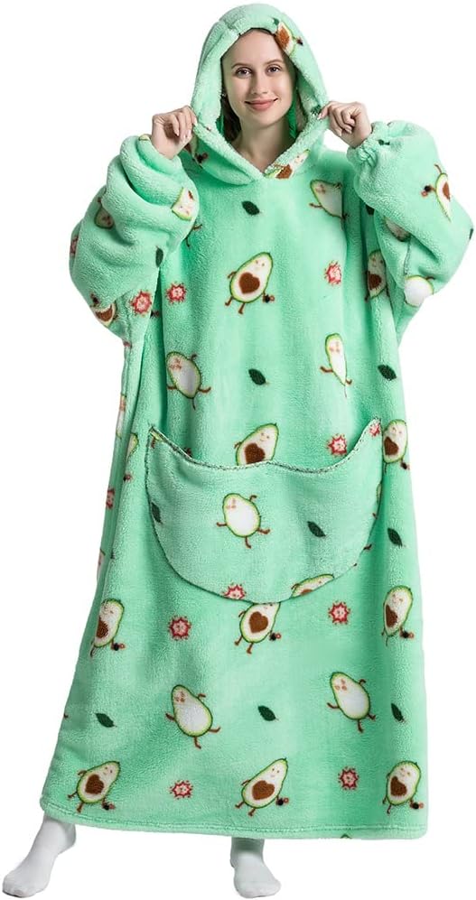 Très Chic Mailanda Manta con capucha para mujer, sudadera acogedora de gran tamaño con bolsillos gigantes para adultos y hombres