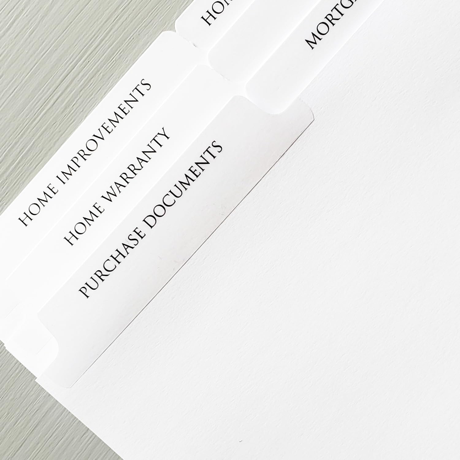 Divisores de pestañas de índice de documentos para propietarios juegos de 9. Preimpresos con categorías útiles para mantener tus papeles importantes