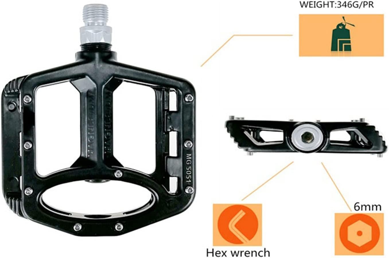 XENITE Pedales de bicicleta de carretera de aleación de magnesio Ultraligero MTB Cojinete Bicicleta Pedal Piezas Accesorios 8 Color Pedales
