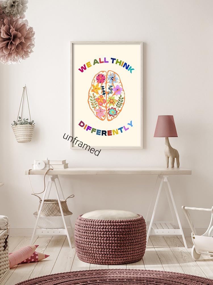 uoyien Pósteres de salud mental mental para aula, terapia de sala de asesoramiento, decoración de pared, afirmaciones, citas, lienzo para pared,