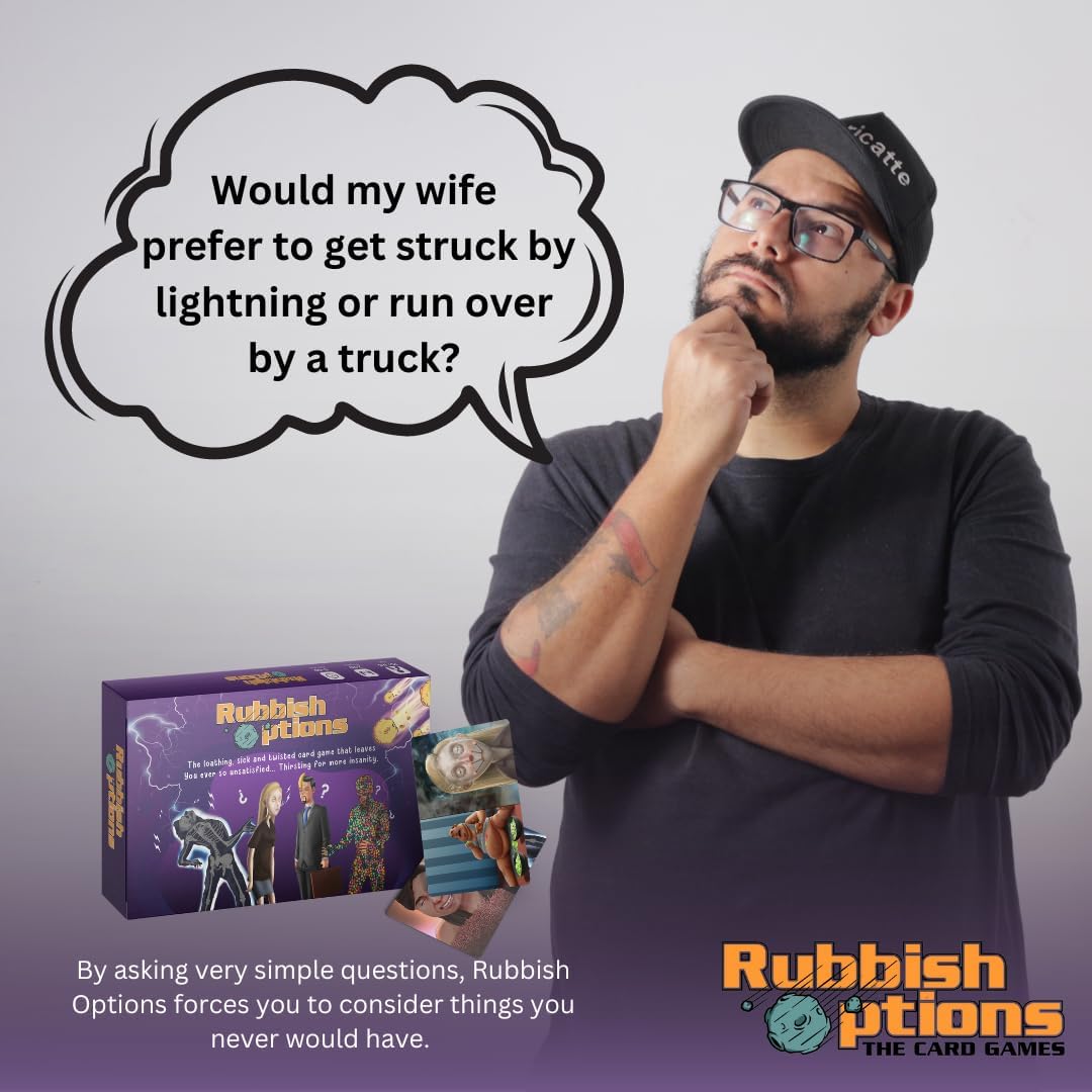 Genius Empire Juego de cartas de opciones de basura – Edición original, divertidos juegos familiares para adultos y adolescentes – Increíble