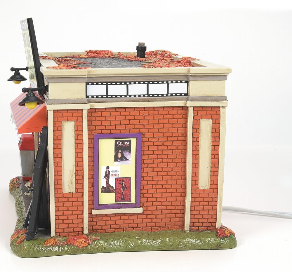 Department 56 Elvira Mistress of The Dark Village Big Time Video Store – Edificio iluminado, 6 pulgadas, multicolor