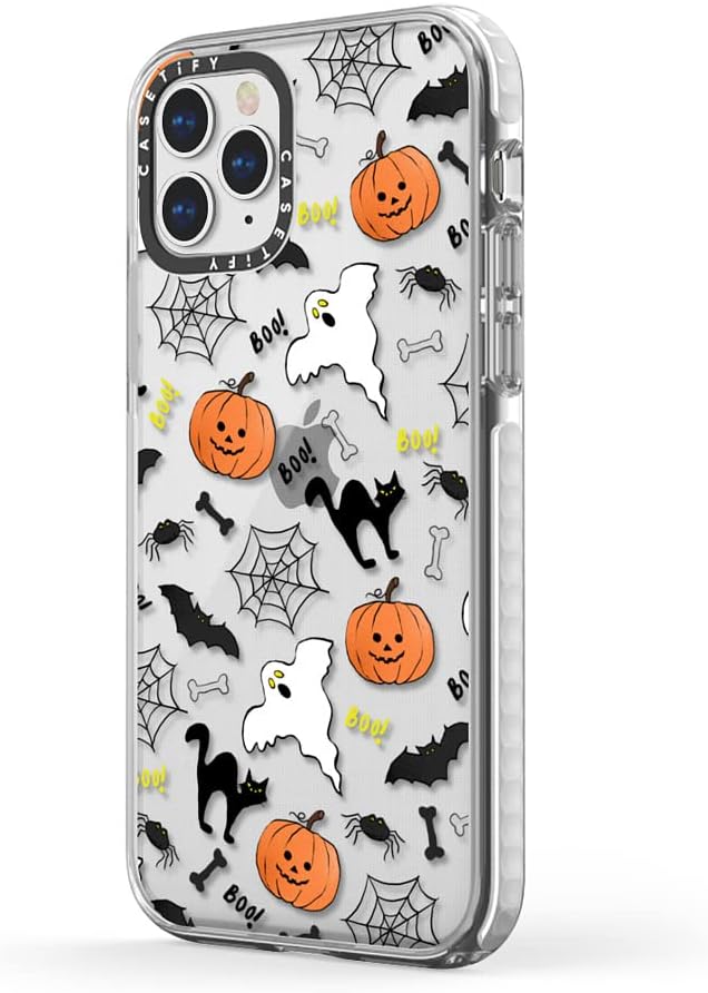 CASETiFY Funda Impact para iPhone 1212 Pro – Boo! its Halloween – Clear Frost