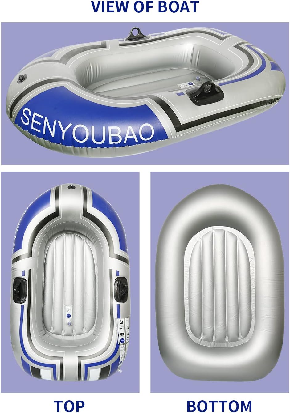 Bote inflable, balsa flotante para piscina, lago para adultos, balsa portátil para barco de pesca para lago con bomba de mano