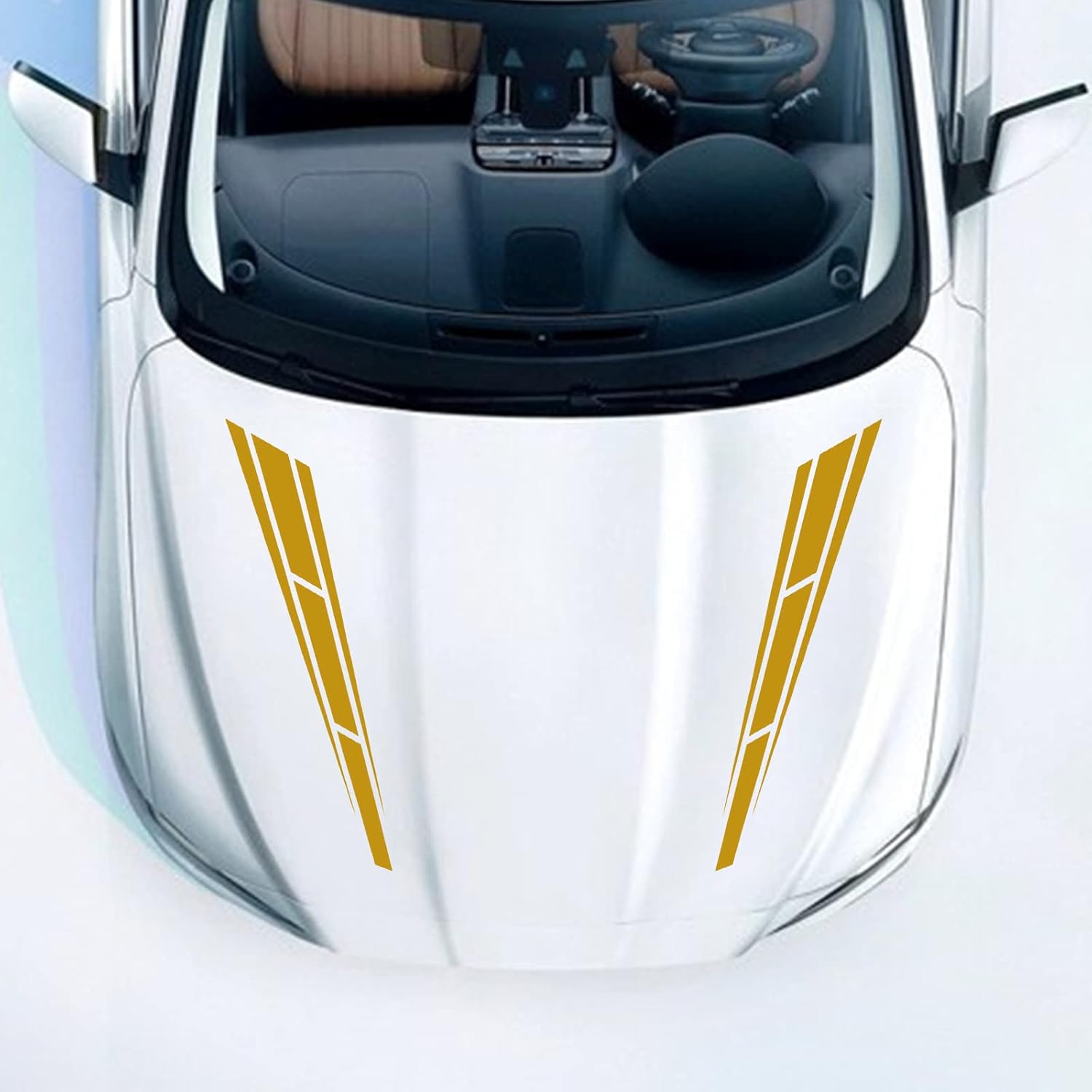 Coche Hood Cuerpo Espejo Retrovisor Personalidad Tirar Flor Modificación Pegatinas Decorativas 6 PCS YQ07 (Dorado)