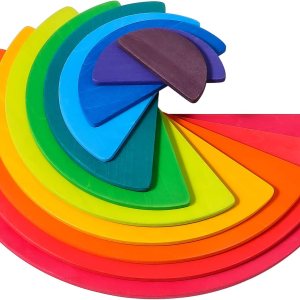Juguetes apiladores de semicírculo de madera arcoíris, 11 piezas de rompecabezas apilable, bloques de construcción arcoíris para niños, juguetes de Juguetes apiladores de semicírculo de madera arcoíris, 11 piezas de rompecabezas apilable, bloques de construcción arcoíris para niños, juguetes de