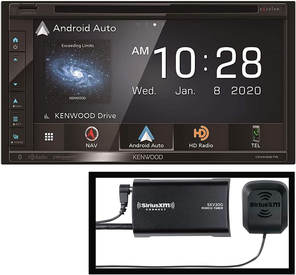 Kenwood Excelon DNX697S – Receptor de DVD con panel táctil transparente resistente y transparente de 6.8 pulgadas, radio Bluetooth HD, navegación