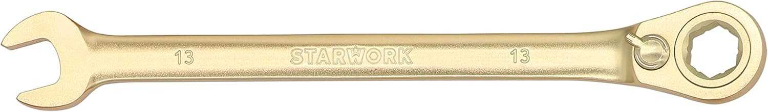 Llave combinada de trinquete métrica de 6 puntos GPlating de 15 reversible, antideslizante, patrón largo, 0.512 in