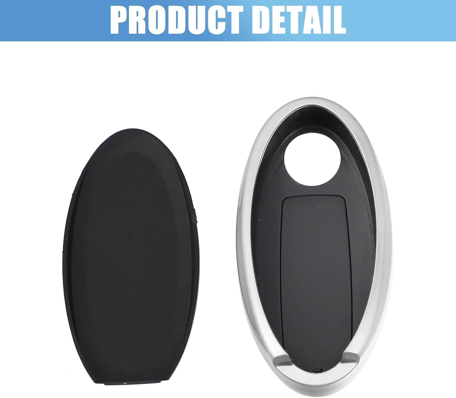 X AUTOHAUX Funda de silicona para llavero inteligente para Nissan Sentra 1986-1987, protector de llavero sin llave, tono plateado