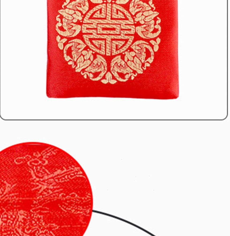 TENDYCOCO Good Fortune – Bolsa roja china de seda china, bolsas de regalo de la fortuna de la suerte, bolsa con cordón para joyas, bolsas para