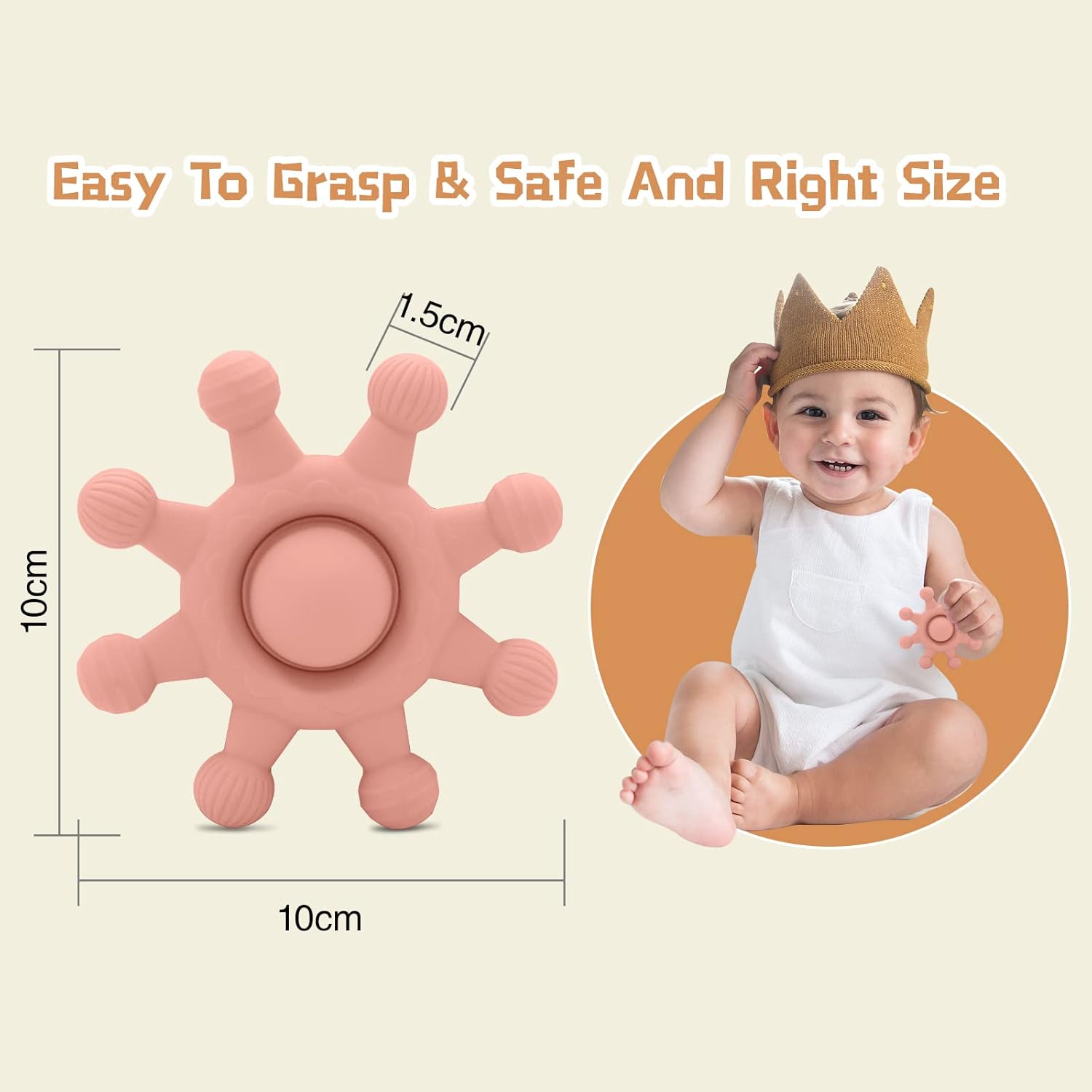 Juguetes de dentición para bebés, silicona de grado alimenticio, sin BPA, juguetes de silicona para masticar bebés para calmar las encías del bebé,