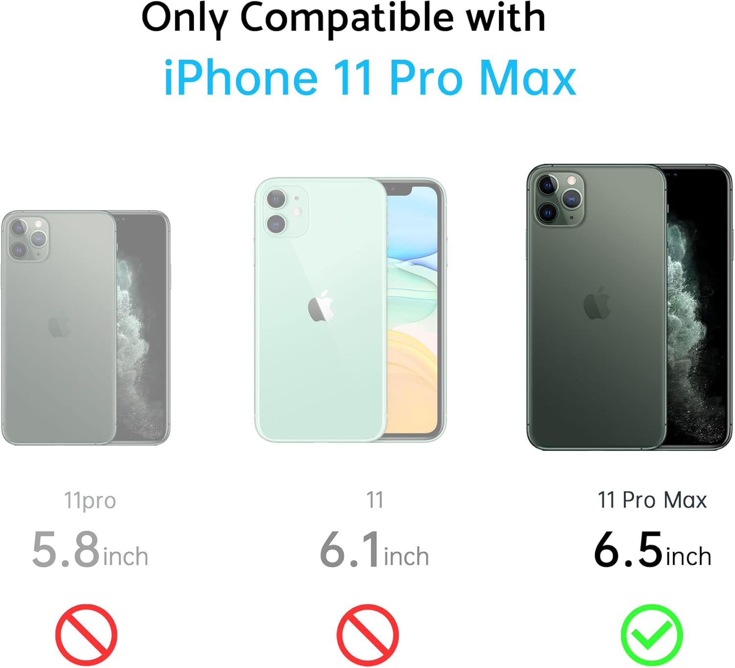 Anqrp Funda diseñada para iPhone 11 Pro Max, compatible con carga inalámbrica Funda delgada de silicona suave antiarañazos para iPhone 11 Pro Max de