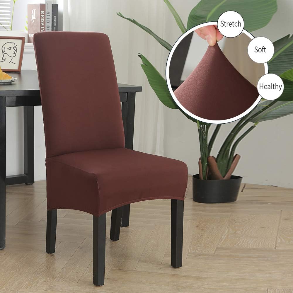 Fundas elásticas para sillas de comedor, XLextragrandes, extraíbles y lavables, suaves, de Spandex extra grande para sillas de comedor para cocina,
