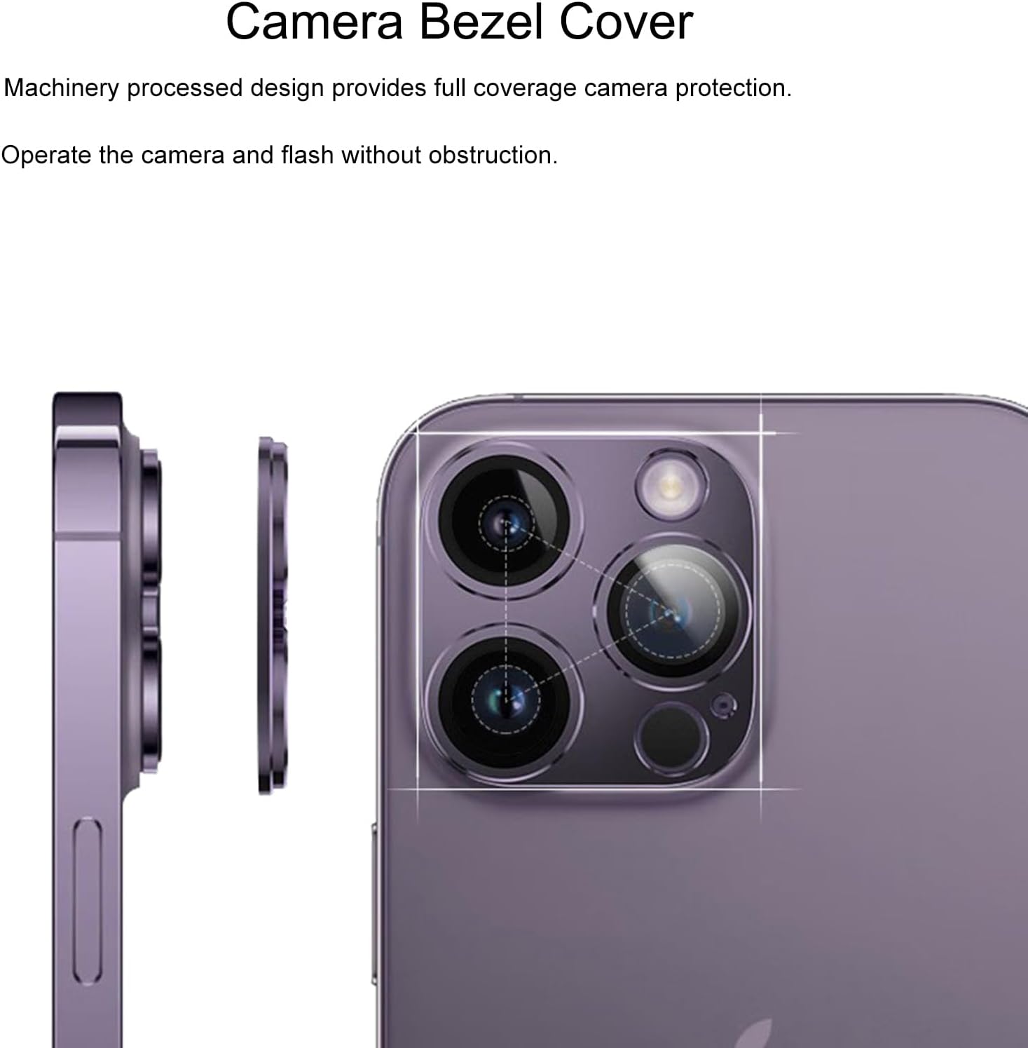 Plata Paquete de 2 Protector de lente de cámara para iPhone 15 Pro  15 Pro Max, cubierta de cámara de vidrio templado Ultra HD 9H, compatible con