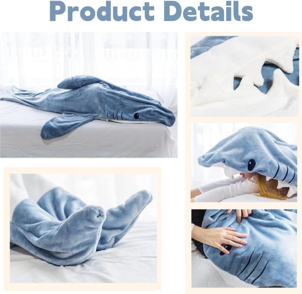 Mantas de tiburones, mameluco de tiburones, mantas de tiburones para adultos, mantas de tiburones súper suaves y acogedoras con capucha de franela,